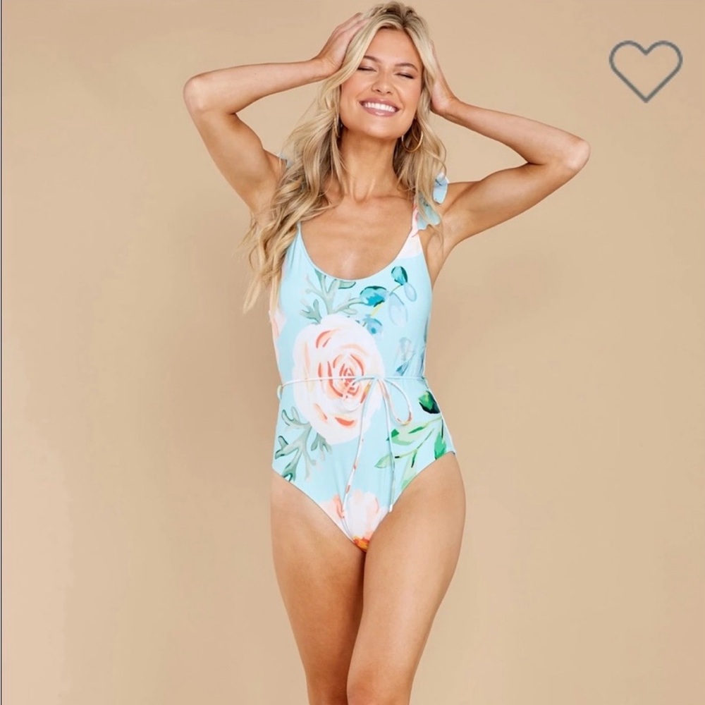 NWT Aqua Floral Swimsuit from Red Dress Boutique, Size XS